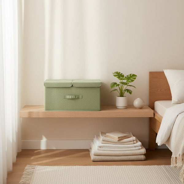 Panier à linge pliable en tissu imitation lin - PLISSÉ