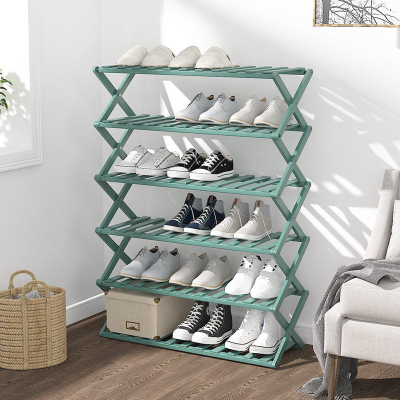 Étagère à plantes pliable bambou 4 niveaux - coloris Vert - PLISSÉ