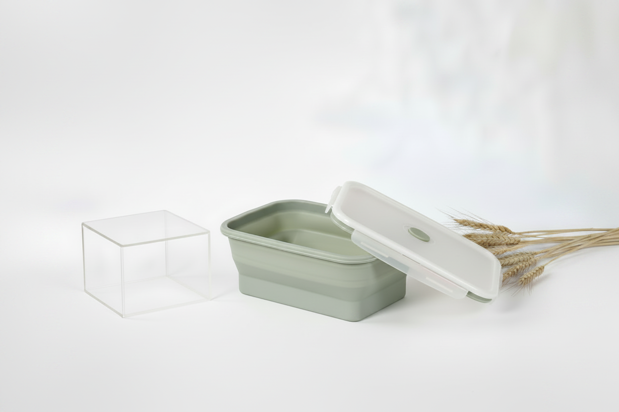 Bol repas silicone pliable - coloris Vert - PLISSÉ
