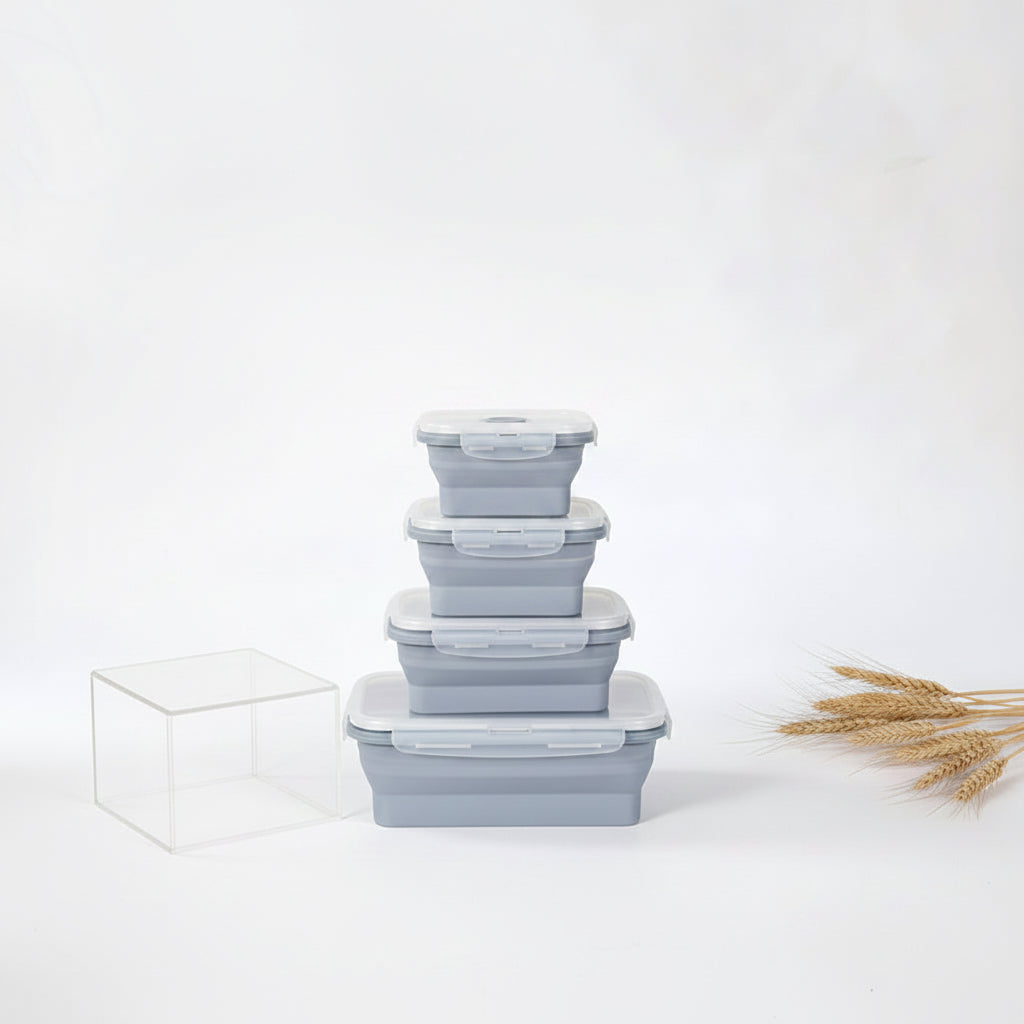 Bol repas silicone pliable - vue de face - PLISSÉ
