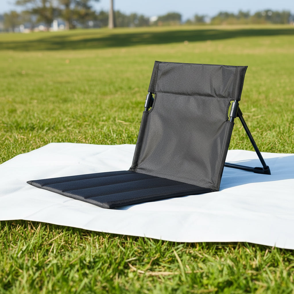 Chaise de camping pliable légère - coloris Noir - PLISSÉ
