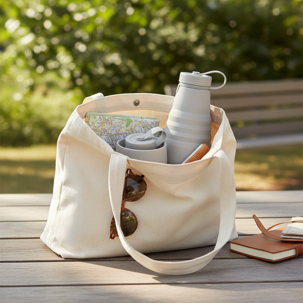 Gourde de sport pliable rétractable - coloris Gris clair - PLISSÉ