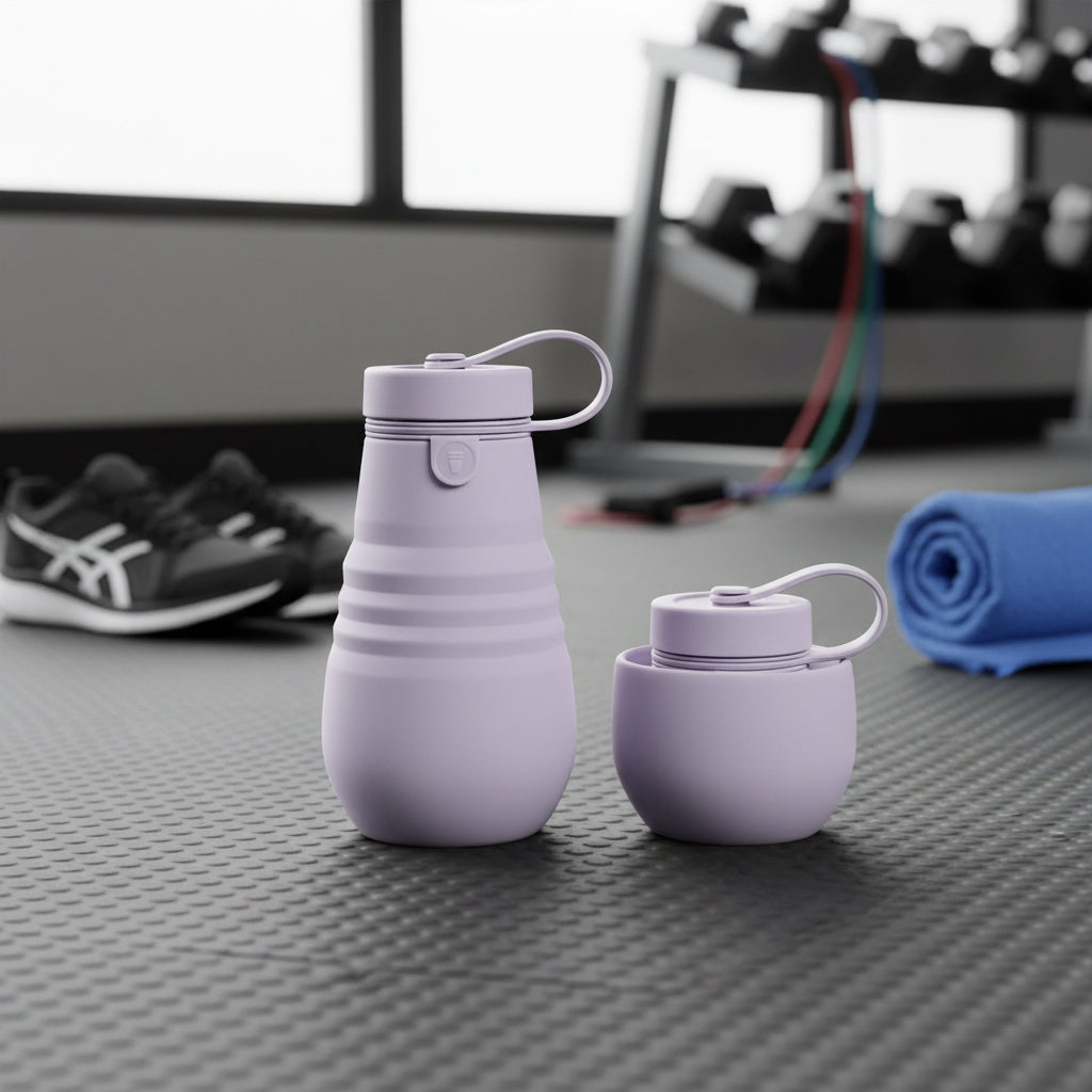 Gourde de sport pliable rétractable - coloris Violet nordique - PLISSÉ