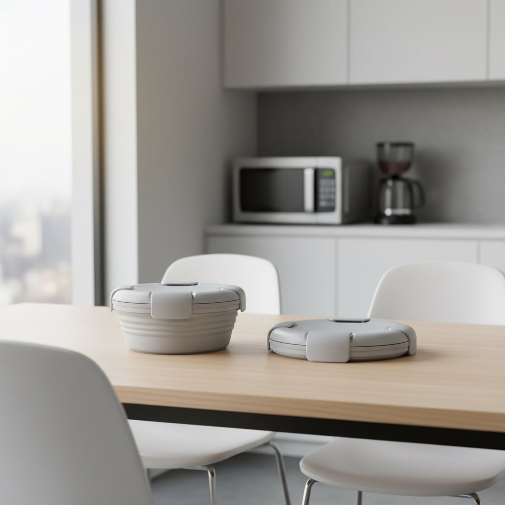 Boite à déjeuner rond en silicone - PLISSÉ