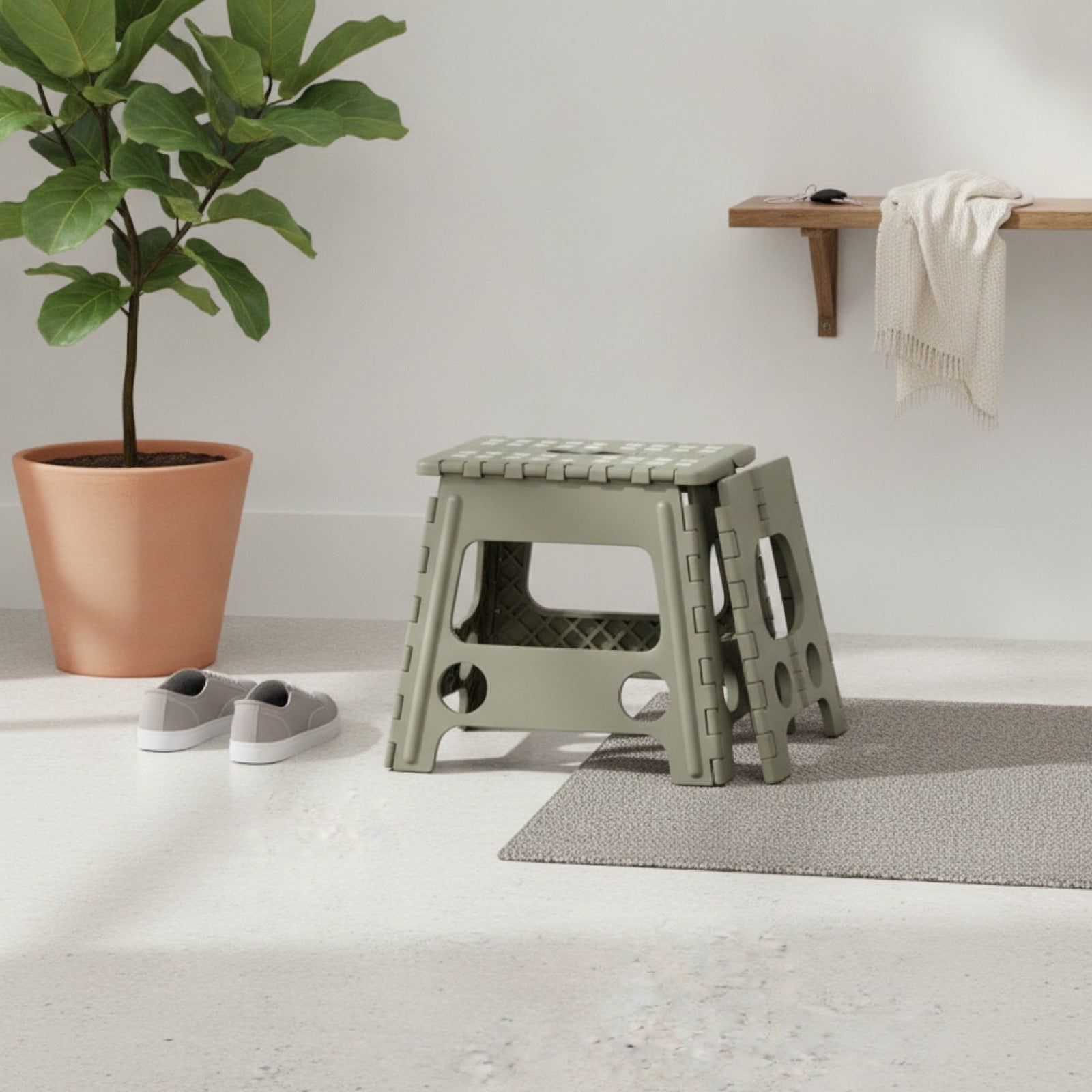 Banc pliable portable maison extérieur - vue de profil - PLISSÉ