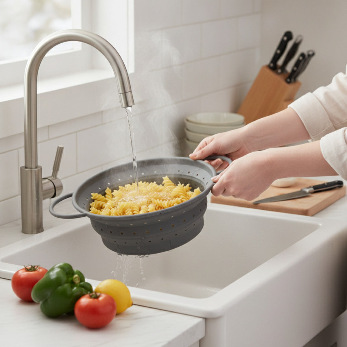 Passoire silicone pliable résistante à la chaleur - PLISSÉ