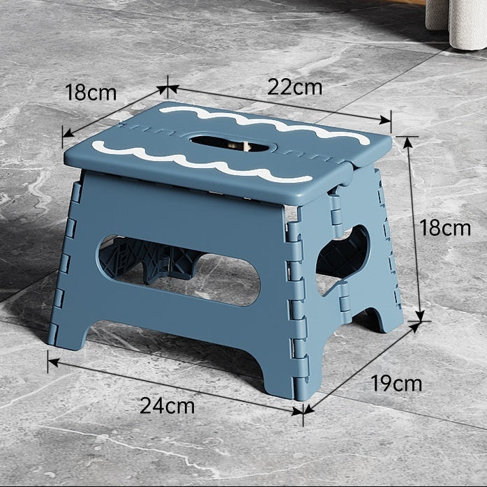 Banc pliable portable maison extérieur - Bleu - 18CM - PLISSÉ