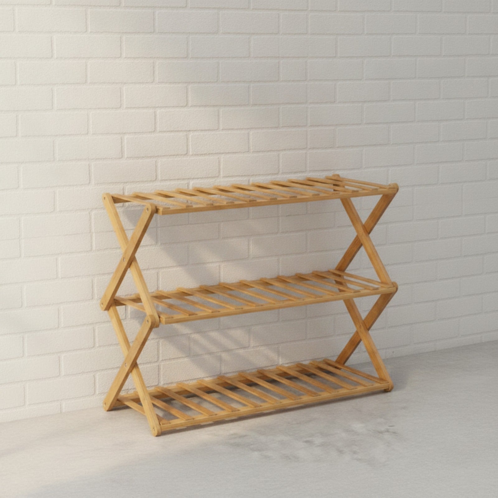 Étagère à plantes pliable bambou 4 niveaux - coloris Bois - PLISSÉ